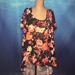 High Low Floral Tunic